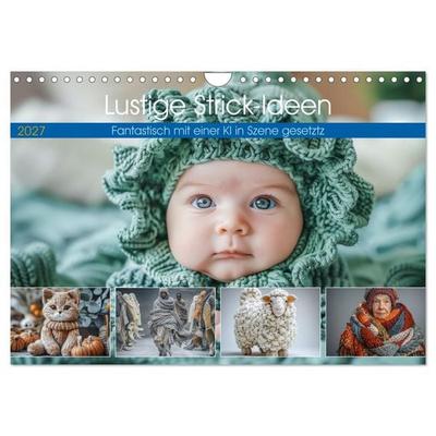 Lustige Strick-Ideen (Wandkalender 2027 DIN A4 quer), CALVENDO Monatskalender