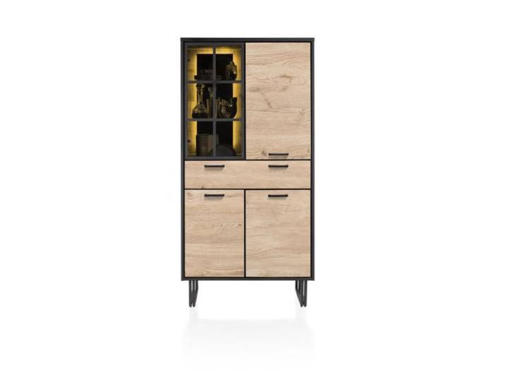 Henders & Hazel Avalon Schrank mit LED 3 Türen+1 Lade+1 Glastür