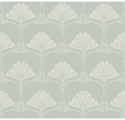 Seabrook Designs Deco Floral Geometric Unpasted Wallpaper