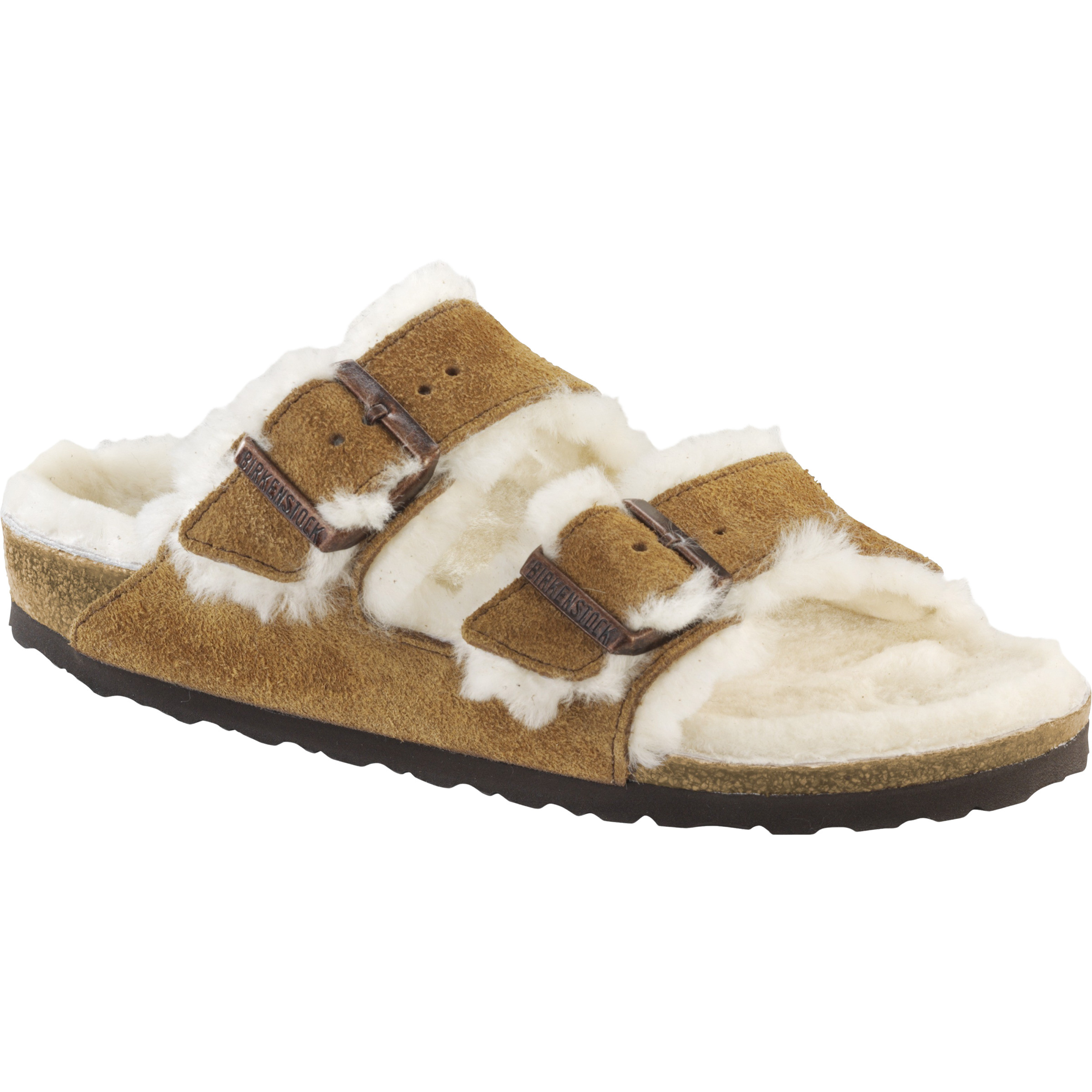 Birkenstock Arizona Shearling Suede Narrow Sandale Damen Sandalen braun Größe 42 Lifestyle