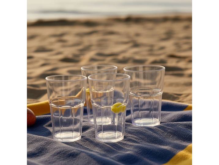 4er-Set Trinkglas aus Kunststoff, 370 ml