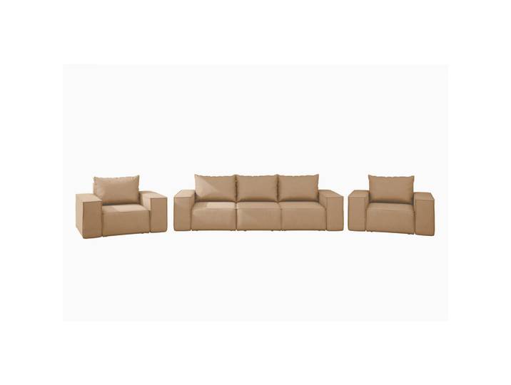 Kaiser Möbel Loungegarnitur Gartenmöbel set 3+1+1 für den Garten, Terrasse, gartenmöbel lounge set Sonne Exclusicve Capucino, Cappuccino, Holz, Gartenmöbel, Gartengarnituren, Gartenmöbel-Sets