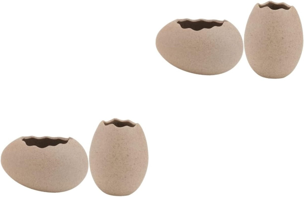 Set van 4 creatieve eierschaal vaasjes voor bloemen decoratie