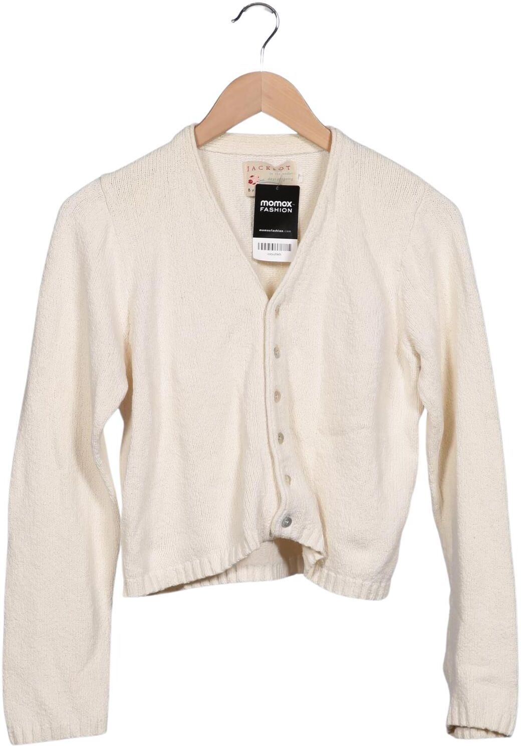 Jackpot Damen Strickjacke, Cremeweiß, Gr. EU 36, Baumwolle - Second Hand
