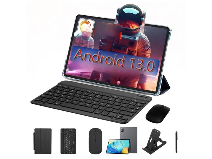 Nouvelle tablette Android Google Pad 10,1' Octa Core 8 Go de RAM 256 Go de ROM double SIM réseau 4G LTE 5G tablette PC 8000 mAh avec étui clavier