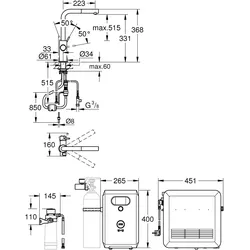 Grohe, Küchenarmatur, Blue Professional L-Auslauf Set
