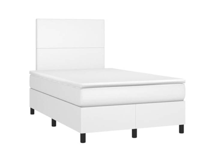 PUGYNBK Boxspringbett, 120 x 190 cm, mit Taschenfederkernmatratze Verstellbares Kopfteil, schmutzabweisendes Kunstleder, mittlere Festigkeit, inkl. Leisten