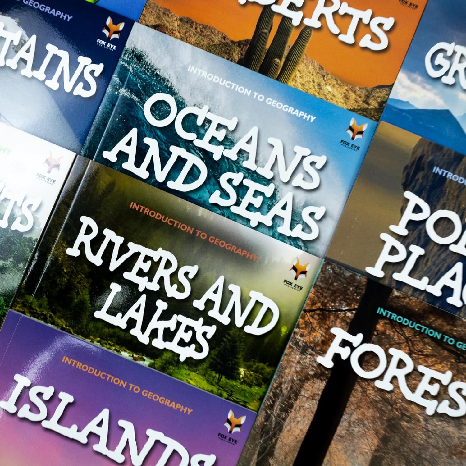 Fox Eye Publishing Introduction to Geography for Beginners 10 Books Collection Set – Coral Reefs, Mountains & Educational Learning Collection for Kids