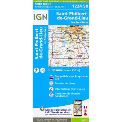 Saint-Philbert-de-Grand-Lieu - Les Sorinières, Karte von Collectif Ign, IGN Frankreich, 978-2-7585-3867-7