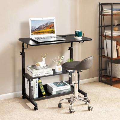 No Rolling and Height Adjustable Computer Desk with Charging Station