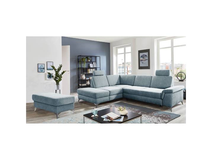 Polsterhocker Dearborn 100 x 47 x 66cm Blau Chenille Alix: Hellblau