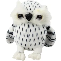 Plüsch Kleine Eule Maskottchen Kuscheltier Weiß Schwarz Punkte 15cm