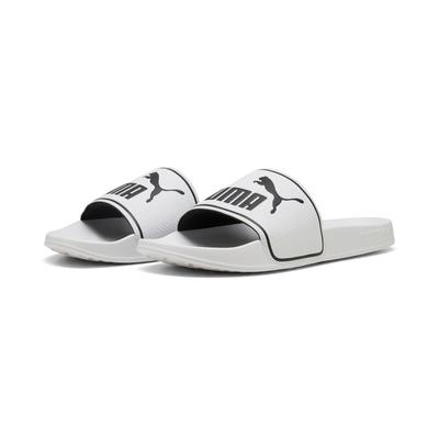 Badesandale PUMA "LEADCAT 20 BX" Gr. 39, weiß (puma weiß, puma schwarz), Schuhe, Damen, 39, Synthetik, unifarben, gepolsterter Lederriemen, geformtes Fußbett