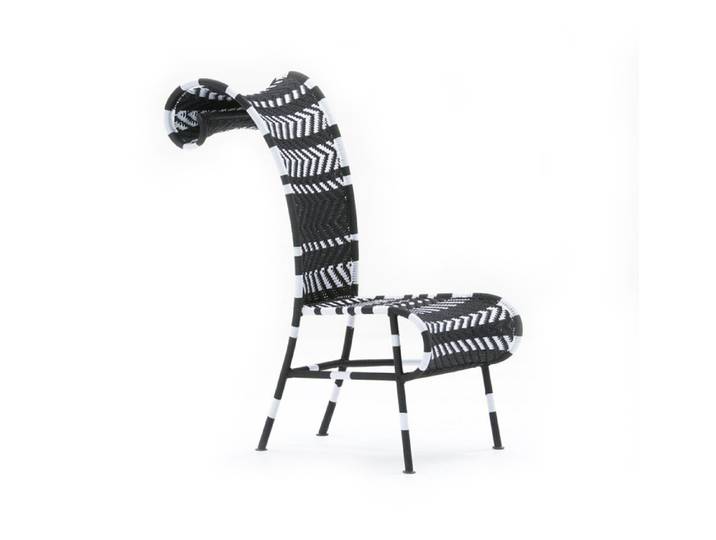 MOROSO M'AFRIQUE chaise SUNNY (Black & White - acier Verni / Polyéthylène)