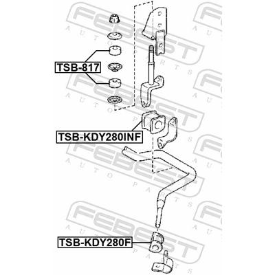 FEBEST Lagerung, Stabilisator tsbkdy280f Vorderachse für TOYOTA