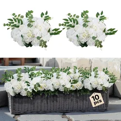 VEVOR Kunstblumen, 10 Stück, 450 mm Durchmesser, weiße Rosen, Blumenkugeln, künstliche Blumen-Arrangement-Bouquets für Hochzeits-Tafelaufsätze, Tischdekorationen für Zuhause