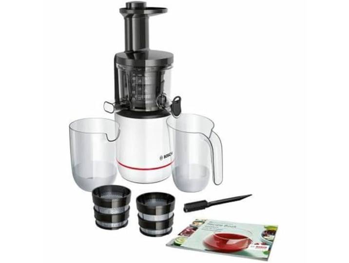 Bosch Entsafter SlowJuicer, vitaminschonendes Entsaften, Kaltpresse, sehr leise, leichte Reinigung, 2 Filter, für hartes Obst und Gemüse, 150 W, weiß, VitaExtract MESM500W