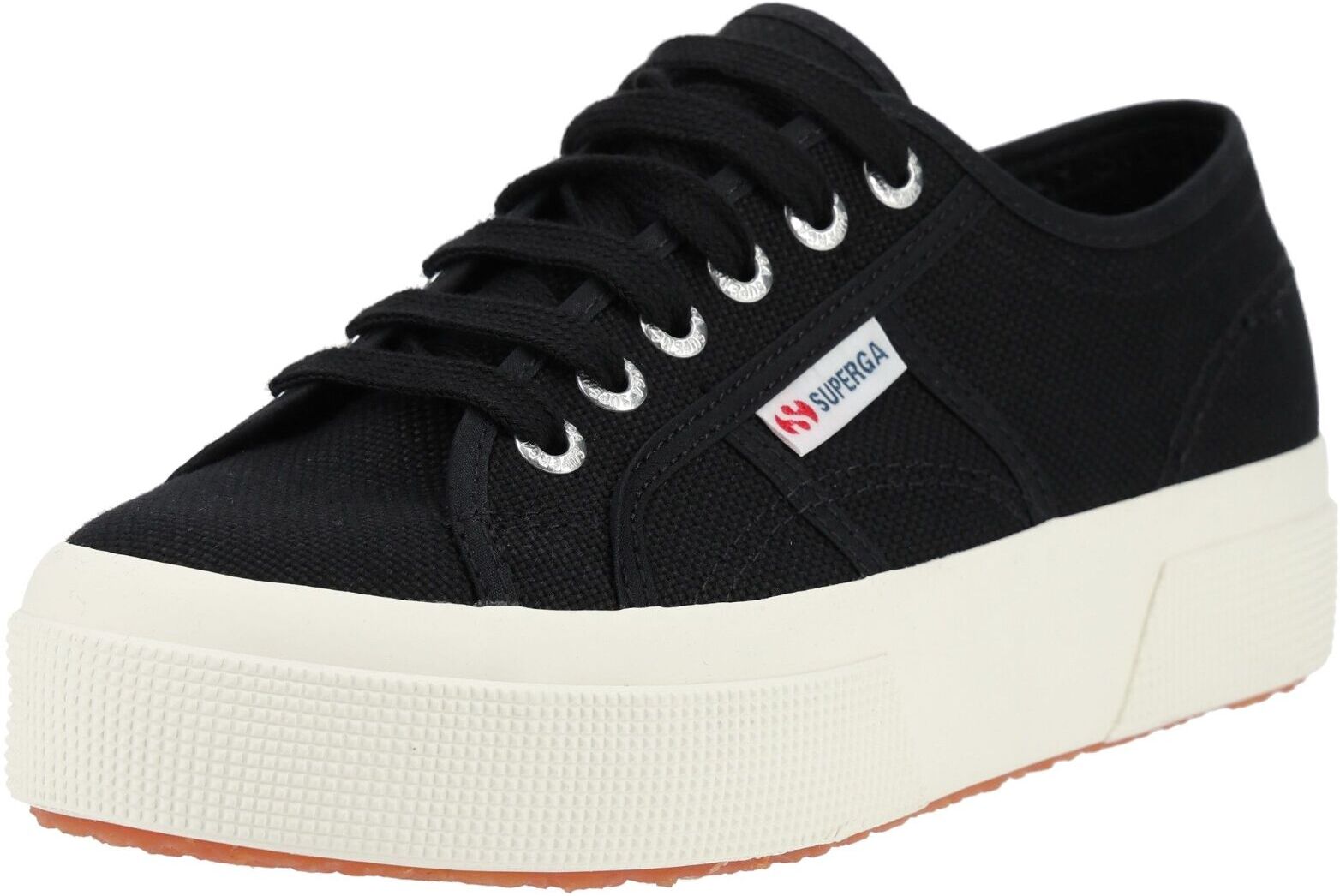 Plateausneaker SUPERGA "Superga Sneaker Textil", Damen, Gr. 40, Textil, schwarz, Schuhe Plateausneaker