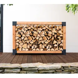Westmann Lärchenholz Kaminholzregal Michel 9 | Außenbereich | Natur | 138x40x180 cm - Natur