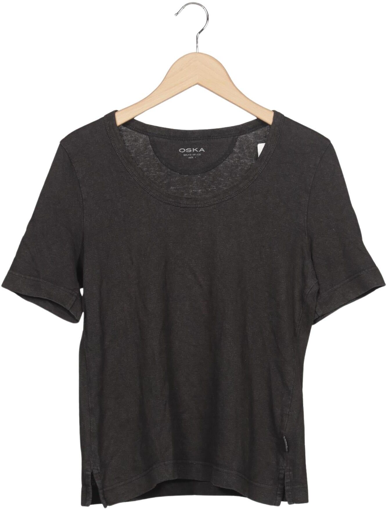 Oska Damen T-Shirt, Grau, Gr. L, Angorawolle / Baumwolle - Second Hand