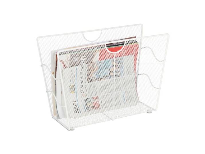 Relaxdays Zeitungsständer Metall weiß