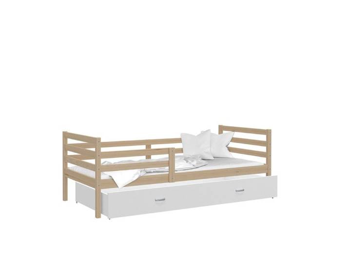 Lit Enfant Milan 80x160 tiroir Pin - blanc