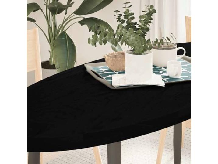 HEFZGDB Massivholz Eiche Tischplatte Dunkelbraun 140x60x4 cm Oval für Couchtisch Beistelltisch Stehtisch Robuste Tischplatte aus Eichenholz mit natürlicher Maserung Vielseitige