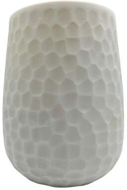 Bergamo Art "10"" High Decorative Handmade Patterned White Glass Vase"