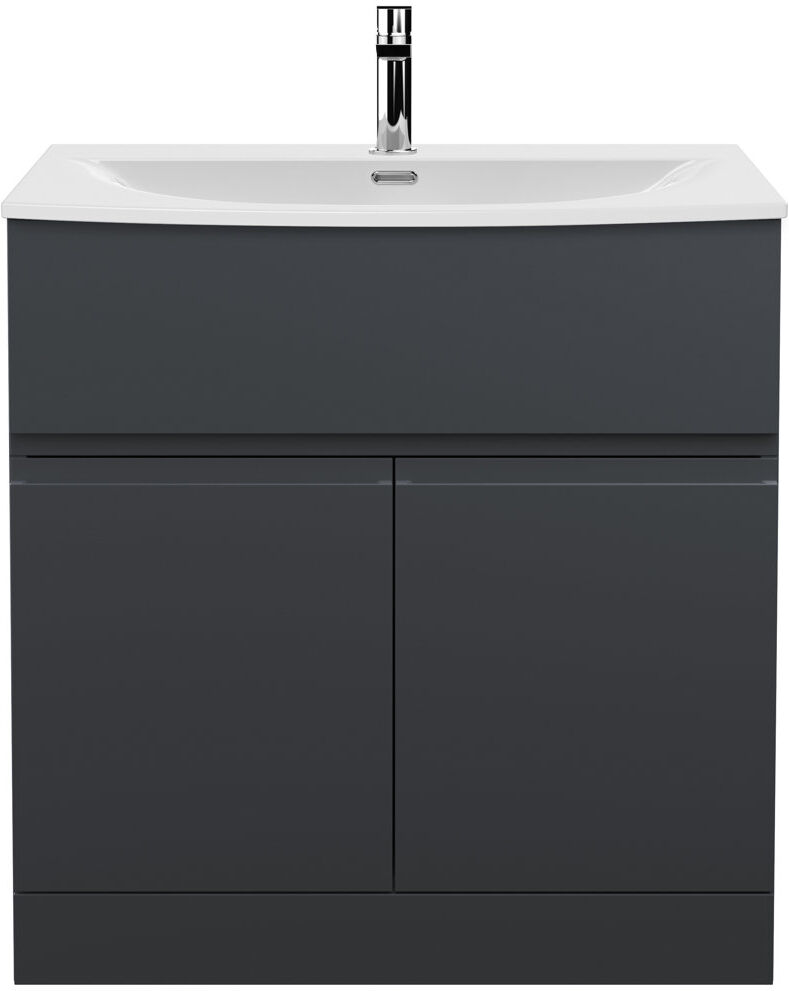 Nuie Urban Single Bathroom Vanity with Vitreous China Basin Satin Anthracite 810mm W