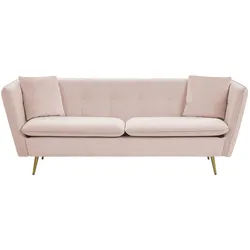 3-SITZER-SOFA Samtstoff Pastellrosa Frederica