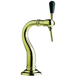 Ich-zapfe Schanksäule, Bierzapfsäule - Modell Baby-Schwanenhals, 1-leitig, Messing, Getränkespender Zubehör, Gold