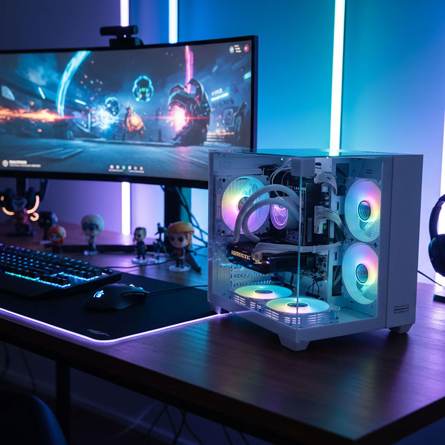 Gaming PC Triorama 12 Core 32 GB RAM 500 GB SSD RTX 3050 Wasserkühlung W11 White