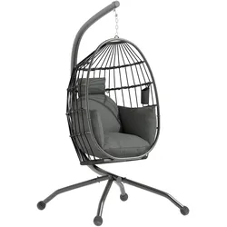 Outsunny - Hängesessel - 120Lx88Wx192Hcm - Schwarz
