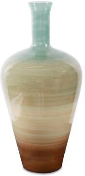 Allan Andrews Capri Stripe Glass Bottle Vase- Short