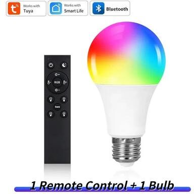 Inspired Living Smart LED Bulb E27 Bluetooth Light Bulb With Tuya Smart Life App Remote Control 1 Bulb 1 Remote 220v 18w Bt Bulb
