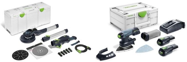 Set Festool Langhalsschleifer LHS 2 225 PLANEX + Akku-Deltaschleifer DTSC 400