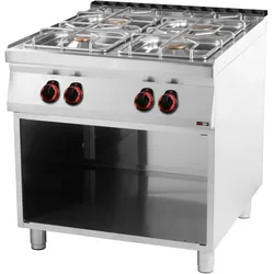 A&S polarny Gasherd Standgerät mit Unterbau Edelstahl 4 Kochstellen 24,5 kw 800x900x900mm