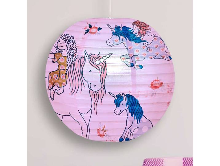 home24 Lampenkap Unicorn Ø 40cm roze
