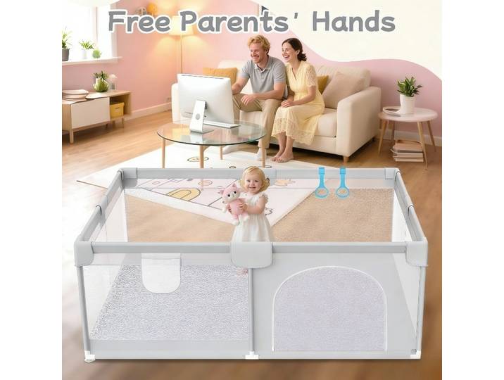 Parc de jeux IMBABY pour bébés et tout-petits, enclos de jeu anti-chute pour intérieur et extérieur, parcs de jeux robustes et sécuritaires