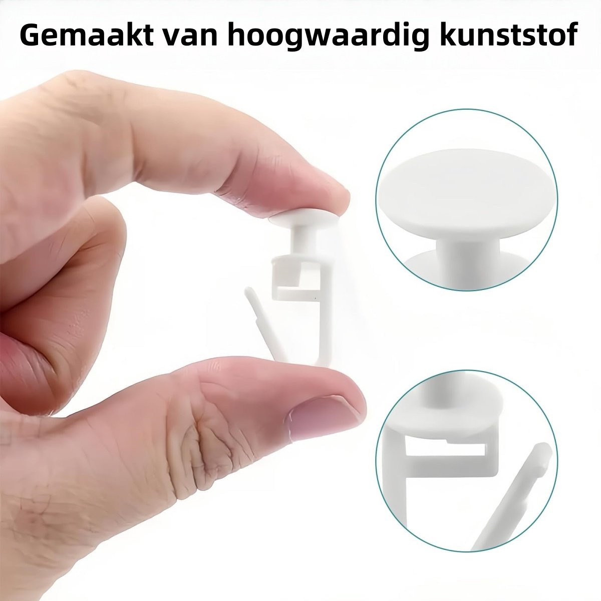 100 Kunststof Gordijnhaken - Vergrendelbare Haak voor Woonkamer, Slaapkamer en Badkamer