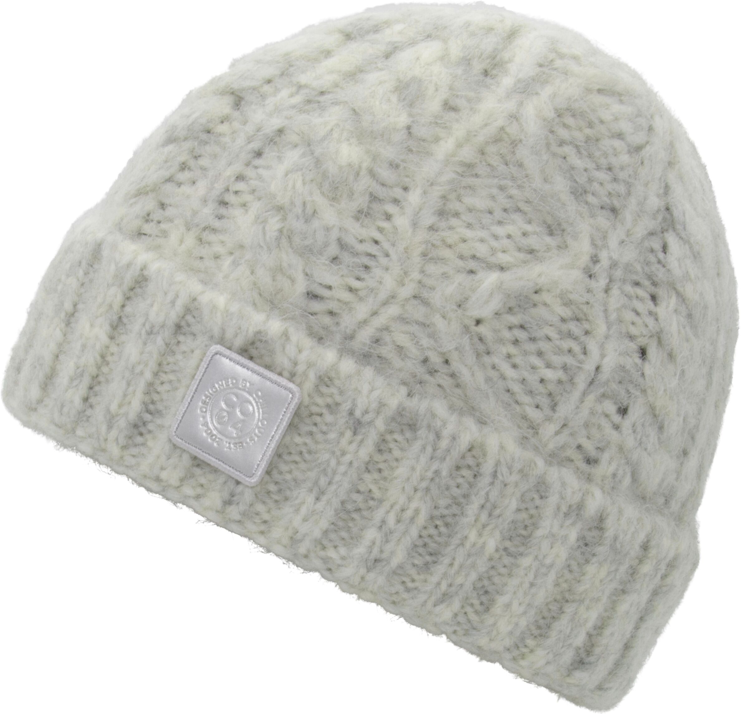 Beanie CHILLOUTS "Rory Hat", Damen, grau (light grau), Obermaterial: 54% Polyacryl, 41% Polyamid, 5% Alpaka, unifarben, Mützen Beanie, Beanie mit Zierstrick light grau Einheitsgröße