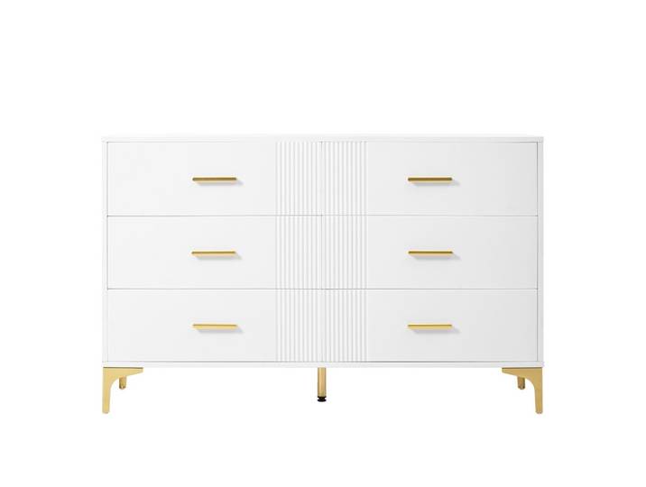 SIDEBOARD mit 6 Schubladen Weiß