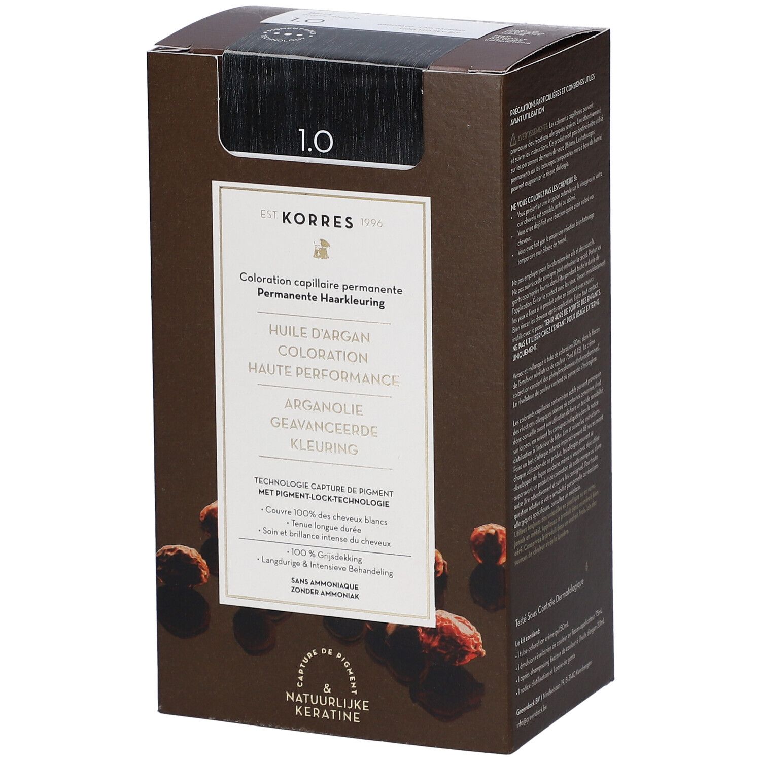 Korres Argan Oil Advanced Colorant 1.0 Black 1 St Kombipackung