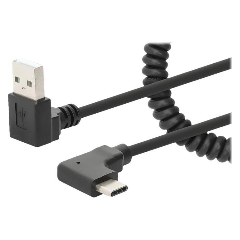 Manhattan Spiralkabel USB-A auf USB-C Ladekabel (1 m, USB 2.0, 15 W) (356220)