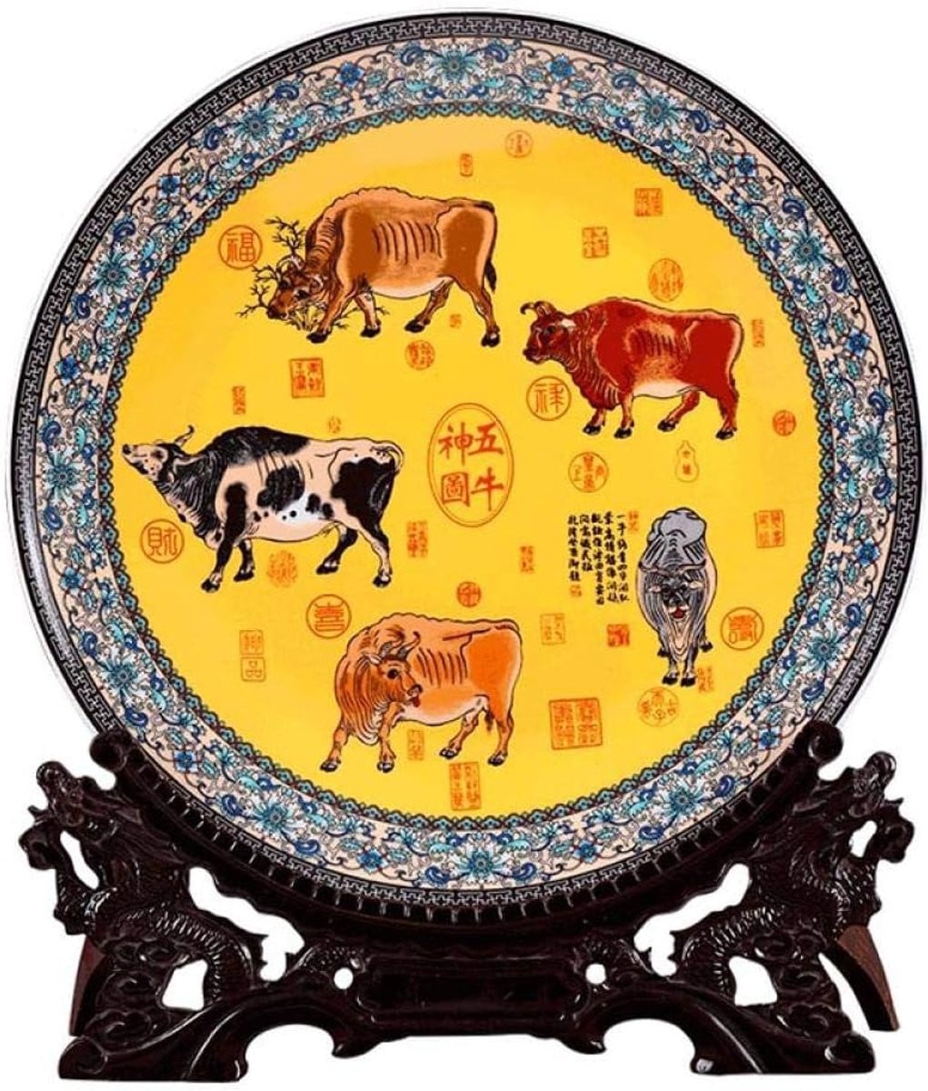 Decoratieve Keramiek Plaat Multicolor - Diameter: 36 cm