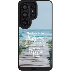Nivocase Handyhülle für Samsung Galaxy S26 Ultra Hülle NIVOpure Case Schwarz Statement Strand Spruch (Samsung Galaxy S26 Ultra), Smartphone Hülle, Schwarz