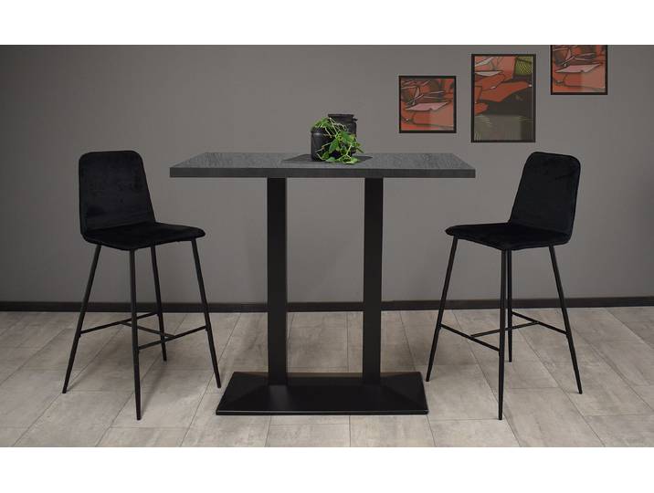Bartisch Bakadi rechteckig 120 x 105 x 70cm Schwarz/Braun/Anthrazit