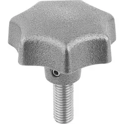 Sterngriff D=M08X25, D1=40 H=25, Form L, Grauguss Komp Edelstahl