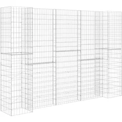 Helloshop26 - Gabionen-Pflanzgefäß in H-Form Stahldraht 260 x 40 x 180 cm Gartengeräte 02_0000867