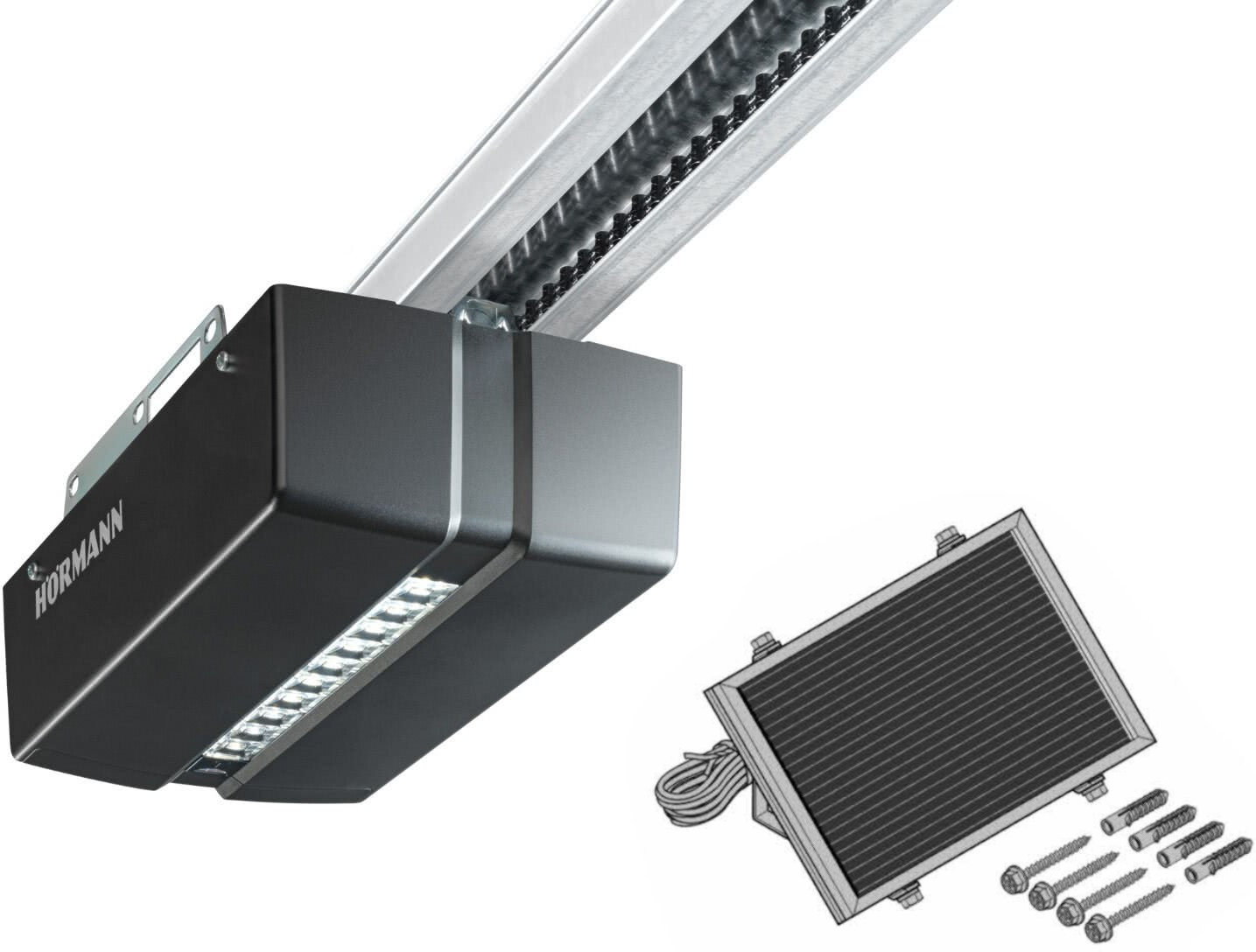 Hörmann Solar-Garagentorantrieb ProMatic mit Solarmodul und Akku, Aktion bis Monatsende